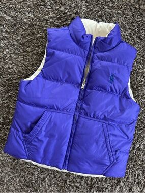 Ralph Lauren Purple and White Puffer Vest